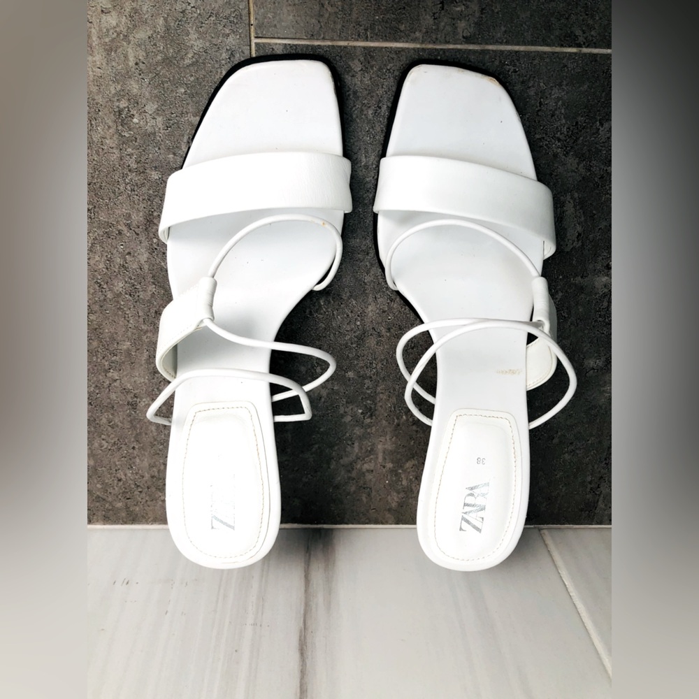 Zara white sandals. Size 7.5